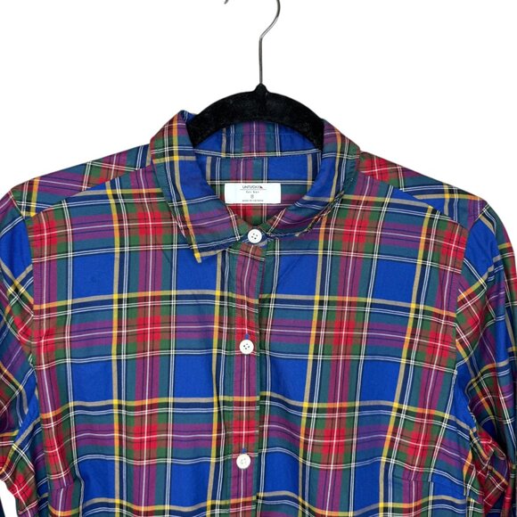 Untuckit for her Sadie blue with red & green plaid button down shirt Size 8 - Picture 4 of 11